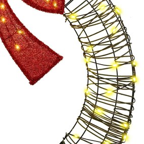 Koszorú 80 LED-del Meleg fehér 90 cm Rattan