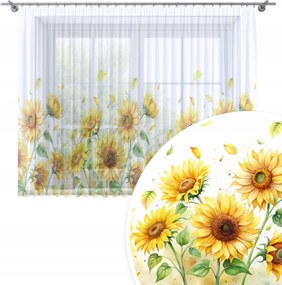 Függöny Kész 300x160 Fátyol Festett Mintás Béka Virágok 377