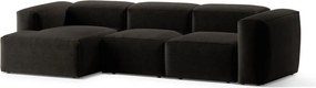 Fekete sarokkanapé (bal oldali-heverő résszel) Bergamo – Cosmopolitan Design