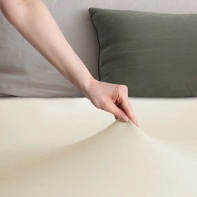 Bézs gumis jersey lepedő 240x220 cm Amber – Restilo