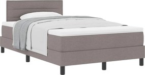 vidaXL Boxrugós ágy matracmal fejtámlával Tópszínű 120 x 200 cm szövet
