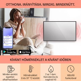 Klarstein La Palma 1000 smart, infravörös hősugárzó 2 az 1-ben, 120 x 60 cm, 1000 W, tükör elülső rész