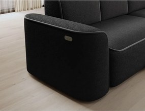 Sötétszürke buklé sarokkanapé (jobb oldali-heverő résszel) Ume – ELTAP