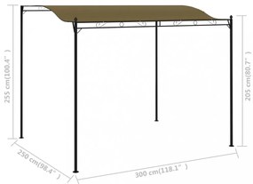 tópszínű napellenző 3 x 2,4 m 180 g/m²