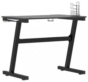 fekete LED-es Z-lábú gamer asztal 90 x 60 x 75 cm