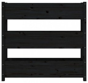 fekete tömör fenyő növénytartó 112 x 25 x 104,5 cm