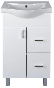 VivaStyle BIANKA 55 lábon álló fürdőszobabútor 2 fiókos Sanovit ALBATROS 10055 mosdókagyló 55x45 cm