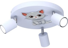 Gyerek spotlámpa FUN 3xGU10/8W/230V kék/macska