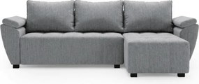 LIVARO L alakú kihúzható, megfordítható sarokkanapé 251x140 cm, világosszürke