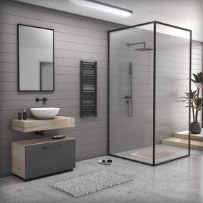 Fekete 400x1100mm törölközőszárítós fürdőszobai radiátor Welland Lux | Készletről | Gyors kiszállítással