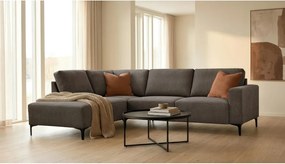 Antracitszürke zsenília sarokkanapé (bal oldali-L alakú) Fabian – Scandic