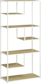 HOMCOM Ipari Tároló Könyvespolc Nappaliba, Irodába, Konyhába, 83x34x180 cm Tölgy | Aosom