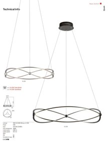 Redo 01-2251 - LED Dimmelhető csillár zsinóron QUARK LED/43W/230V 3000K króm
