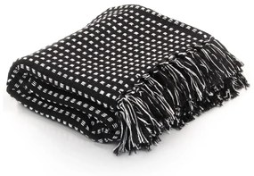 vidaXL fekete pamut pléd 220 x 250 cm