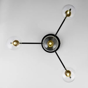 Jupiter 2034 - Felületre szerelhető csillár FIGARO 4xG9/10W/230V fekete/arany/bézs/átlátszó