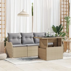Kerti Kanapé Szett 5 pcs Bézs 100 x 55 x 73 cm Poli rattan
