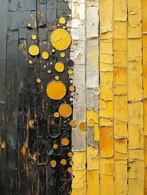 Canvas Vászonkép Absztrakt Geometria Fekete Arany Kerékcsíkok 75x100