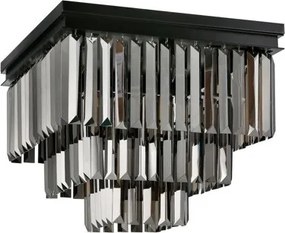KING HOME PL-0007 MYLIE Kristály Mennyezeti Lámpa Fekete, Ezüst E14 IP20