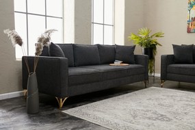 3 személyes kanapé Berlin - Antracit, Arany