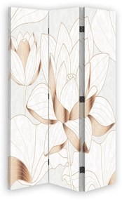 Gario Paraván Lótuszvirág bézs színben Méret: 145 x 170 cm, Kivitelezés: Forgó paraván 360°