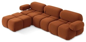 Narancssárga bársony moduláris sarokkanapé Lokua – Makamii