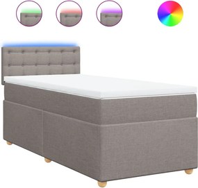 vidaXL tópszínű szövet rugós ágy matraccal 90 x 190 cm