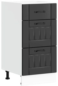 fekete, műfa konyhaszekrény „Lucca”