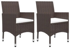 3 részes barna polyrattan és üveg kerti étkezőgarnitúra