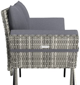 Casaria® Kerti rattan pad 176x56x81 cm - szürke