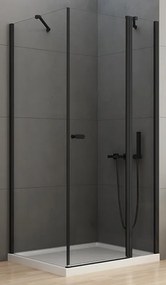 New Trendy New Soleo Black zuhanykabin 100x90 cm négyszögletes fekete félmatt/átlátszó üveg K-0545