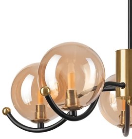 Csillár rúdon GEORGIA 5xG9/5W/230V arany/füstös bézs