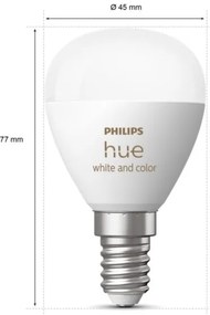 KÉSZLET 2x LED RGBW Dimmelhető izzó Philips Hue WACA P45 E14/5,1W/230V