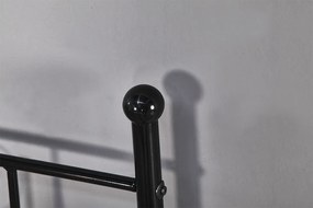 Fém kanapé - egyszemélyes ágy, fekete, 90x200, ROZALI