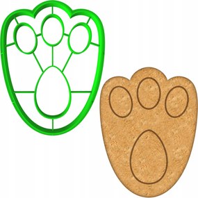 Húsvéti Forma Mézeskalács lyukasztó Húsvéti Mancs Nyuszi 8cm