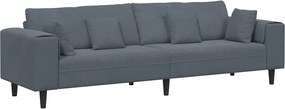 vidaXL Kanapé párnával Sötétszürke 250 x 77 x 76 cm Bársony