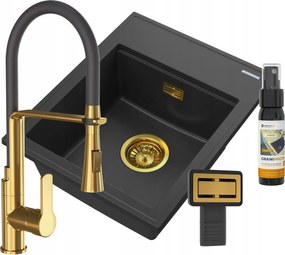 Gránit Mosogató Arany Csaptelep Konyhai Szett Alor