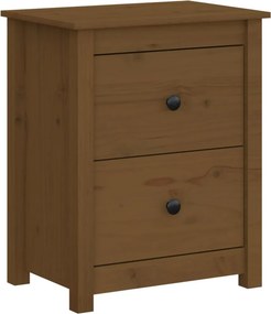 vidaXL mézbarna tömör fenyőfa éjjeliszekrény 50x35x61,5 cm