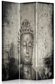Gario Paraván Buddha szürke képe Méret: 110 x 170 cm, Kivitelezés: Klasszikus paraván
