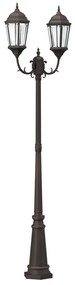 Kerti Lámpaoszlop 2-Lámpás E27 Bronz 235 cm Alumínium