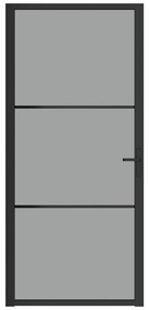 Fekete ESG üveg és alumínium beltéri ajtó 93 x 201,5 cm