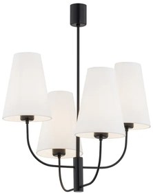 Argon 1822 - Csillár rúdon SAFIANO 4xE27/15W/230V fekete