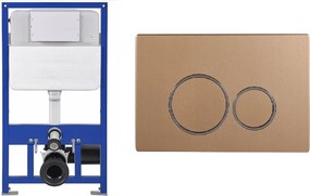 AquaTech Slim Szerelőkeret 8cm mély Dopio gomb arany