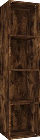 vidaXL füstös tölgy színű szerelt fa könyv-/TV-szekrény 36x30x143 cm
