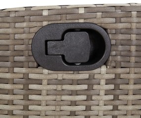 7 részes szürke polyrattan kerti étkezőgarnitúra párnával