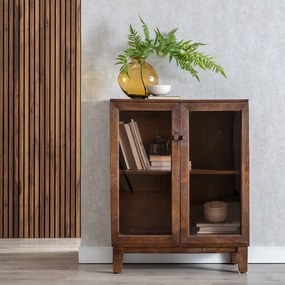 Barna mangófa tálalószekrény 80x100x40 cm Ravi – Ixia