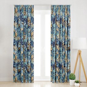 Velvet Szalagfüggöny Kék Dzsungel 145x210