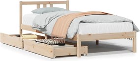 vidaXL tömör fenyőfa ágykeret matrac nélkül 90 x 190 cm