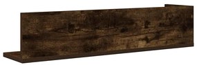 2 db füstös tölgy színű szerelt fa fali polc 75 x 16,5 x 16,5cm