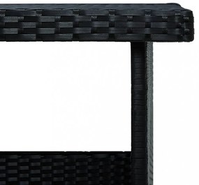 vidaXL 6 részes fekete polyrattan kerti bútorszett párnákkal