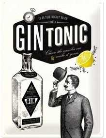 Fém tábla Gin Tonic, (30 x 40 cm)